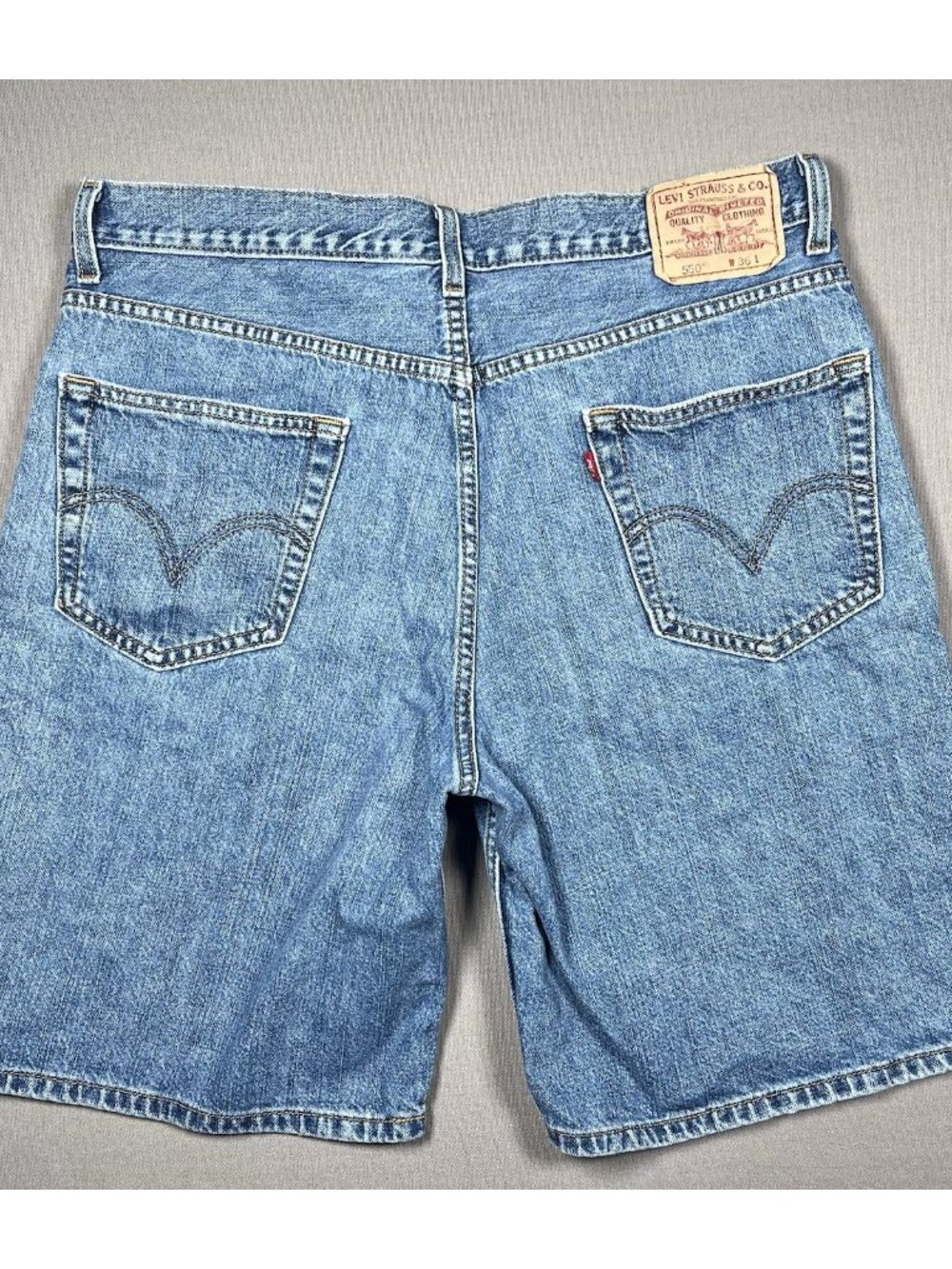 Levis 550 Relaxed Fit Blue Denim Jean Shorts Inseam 9” - Men Size 36